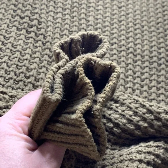 Michael Kors thick Cozy Chunky Knit Sweater Neck warmer green small pullover